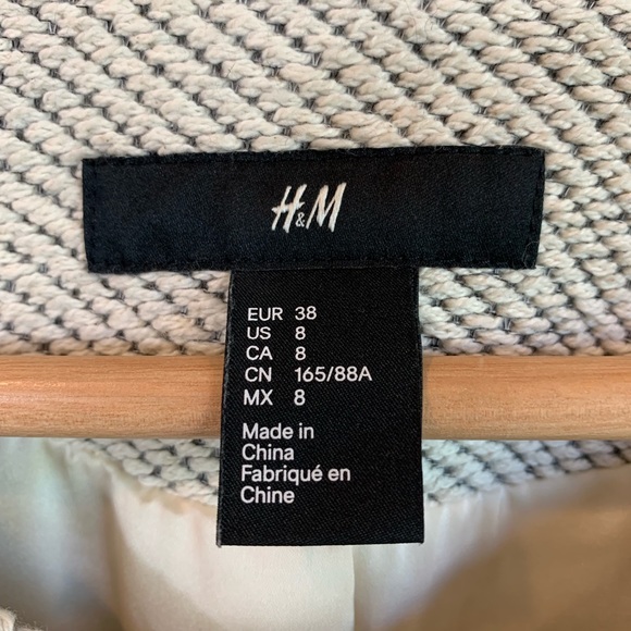 H&M Knit & Vegan Leather Zipper Moto Jacket Size 8 - Picture 3 of 8